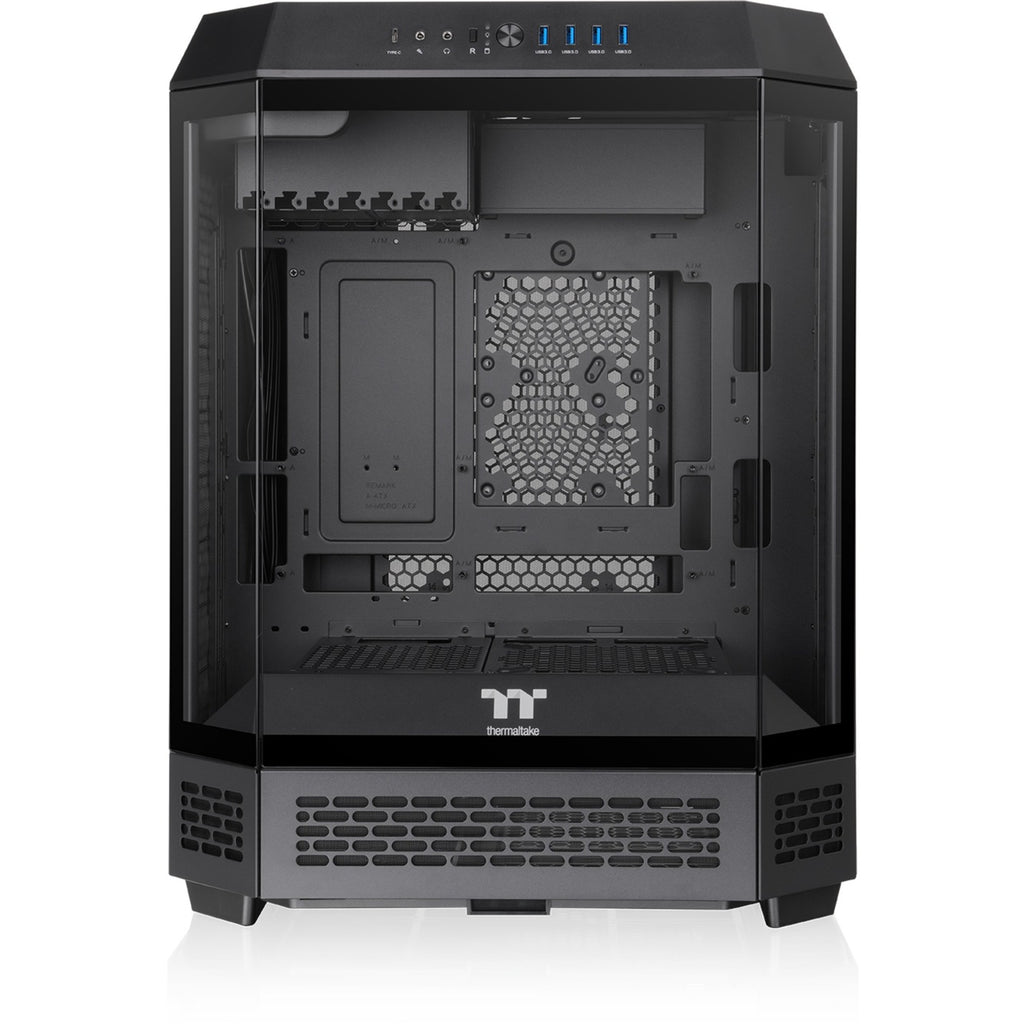 Thermaltake the tower 600 midi tower behuizing (zwart | 4x usb-a | 1x usb-c | tempered glass)