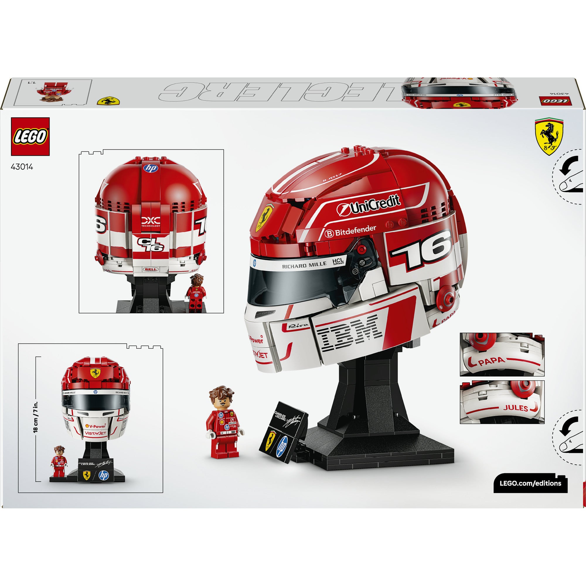 Lego editions 43014 scuderia ferrari hp helm van charles leclerc
