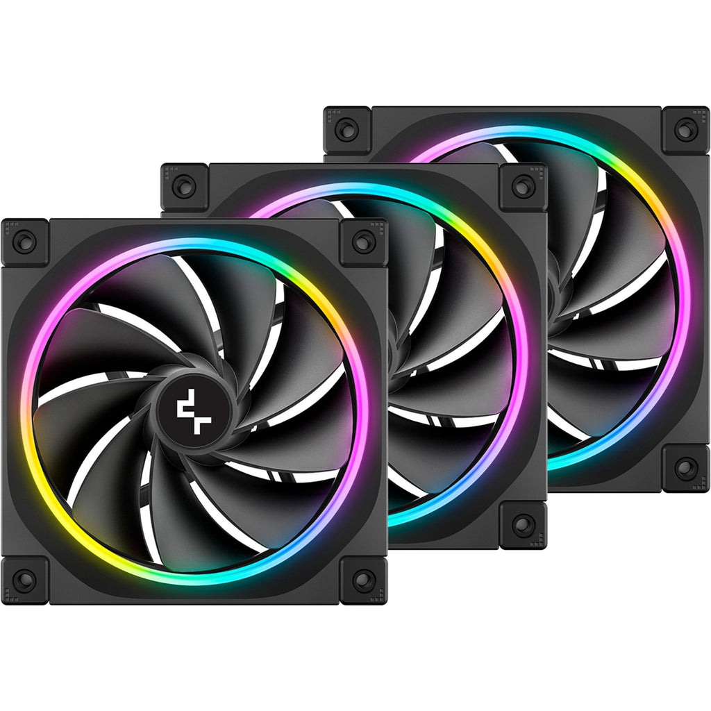 Deepcool fl12r rgb case fans (zwart, 3 stuks, 120 x 120 x 25 mm, pwm)