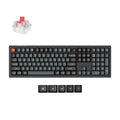 Keychron v6w-d1 8k qmk wired custom mechanical keyboard (zwart, us lay-out (qwerty), super red, 100%, rgb leds, double-shot pbt, hot swap, 8k, knop)