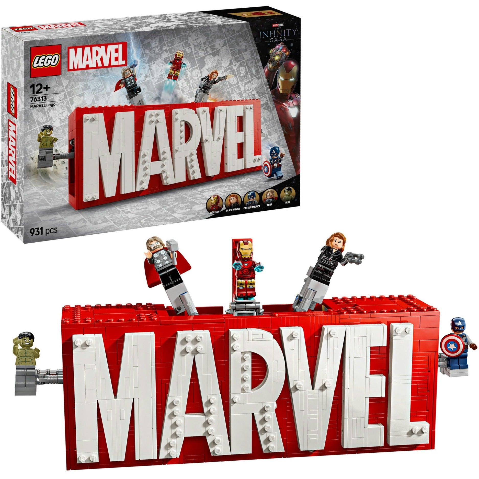 LEGO Superhelden 76313 Marvel Logo und Minifiguren
