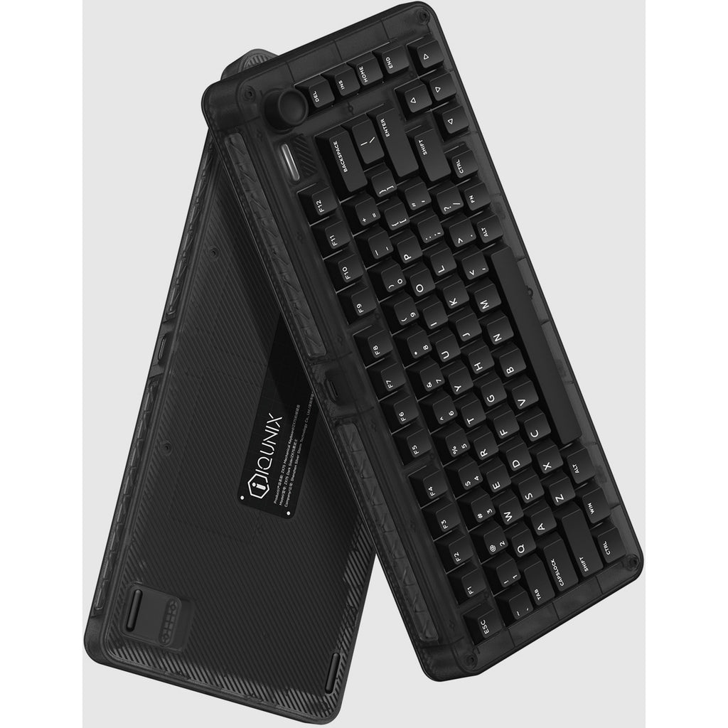 Iqunix zx75 dark side wireless mechanical keyboard (zwart, us lay-out (qwerty), gateron red, 75%, rgb leds, hot-swappable, double-shot pbt, 2.4ghz | bluetooth 5.1 | usb-c)