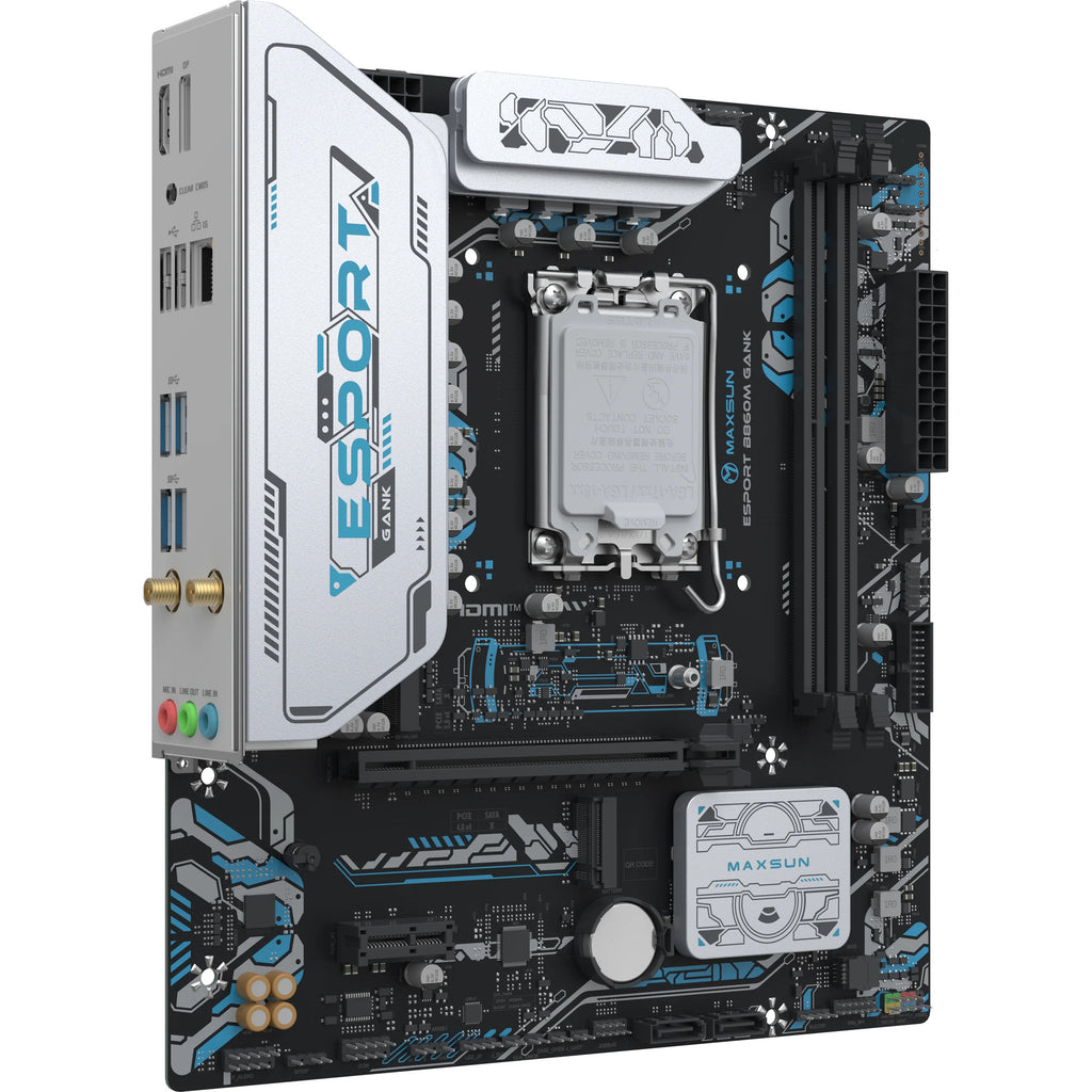 Maxsun ms-esport b860m gank wifi socket 1851 moederbord (zwart, raid, gb-lan, wlan, bt, sound, µatx)