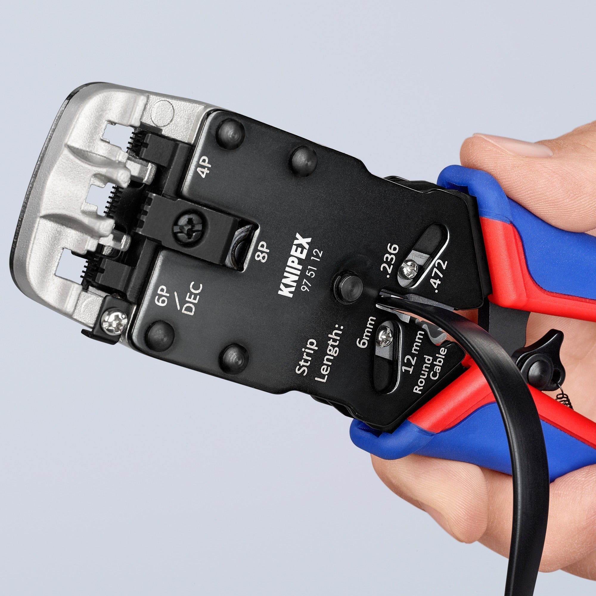 Knipex 975112 krimptang voor westernstekkers - 200mm