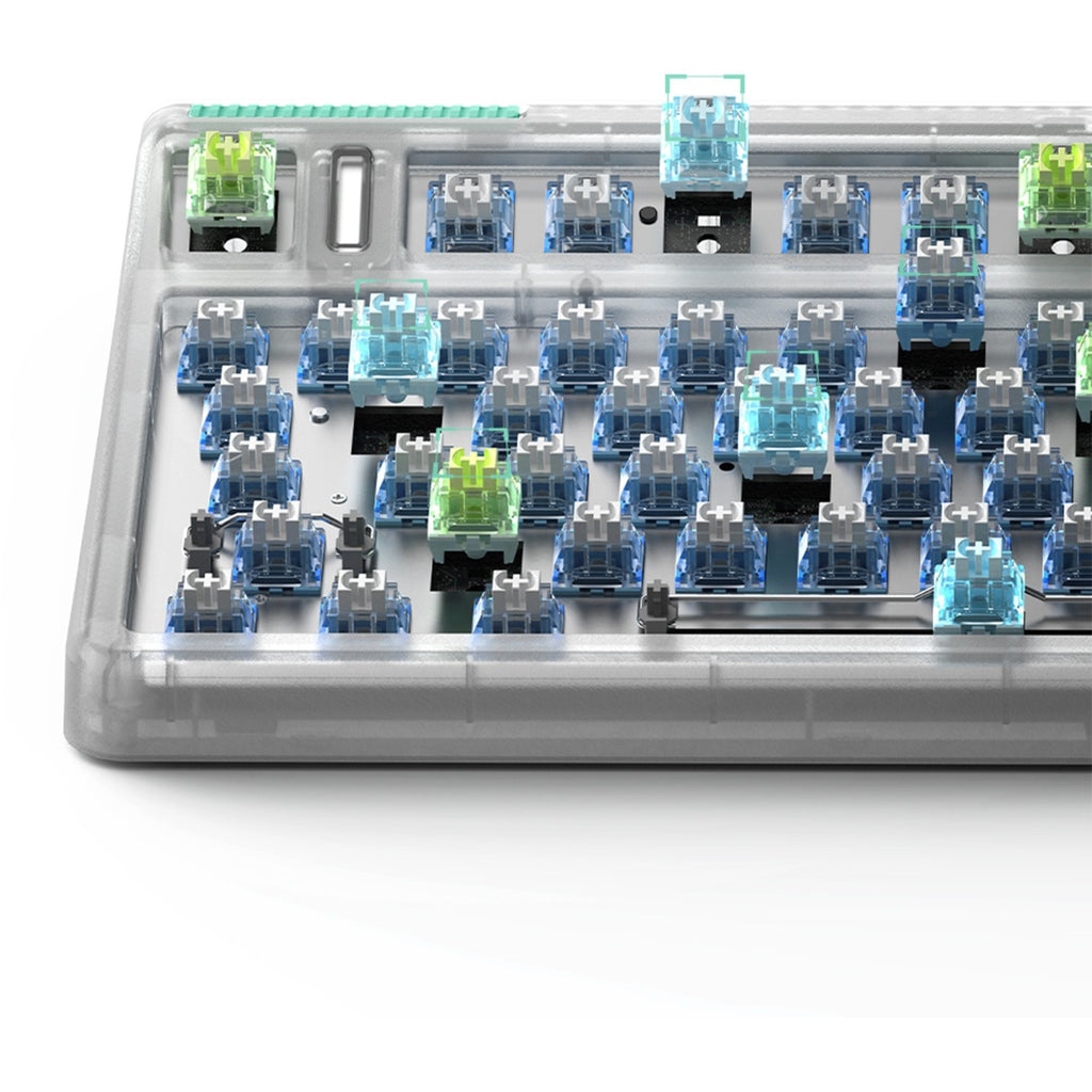 Iqunix og80 wormhole wireless mechanical keyboard (grijs, us lay-out (qwerty), cherry mx red, 80% (tkl), rgb leds, hot-swappable, pbt, 2.4ghz | bluetooth 5.1 | usb-c)