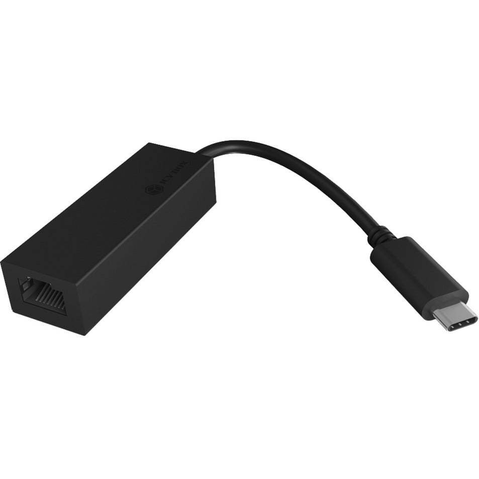 Icy box ib-lan100-c3 usb-c > gigabit ethernet lan adapter (zwart)