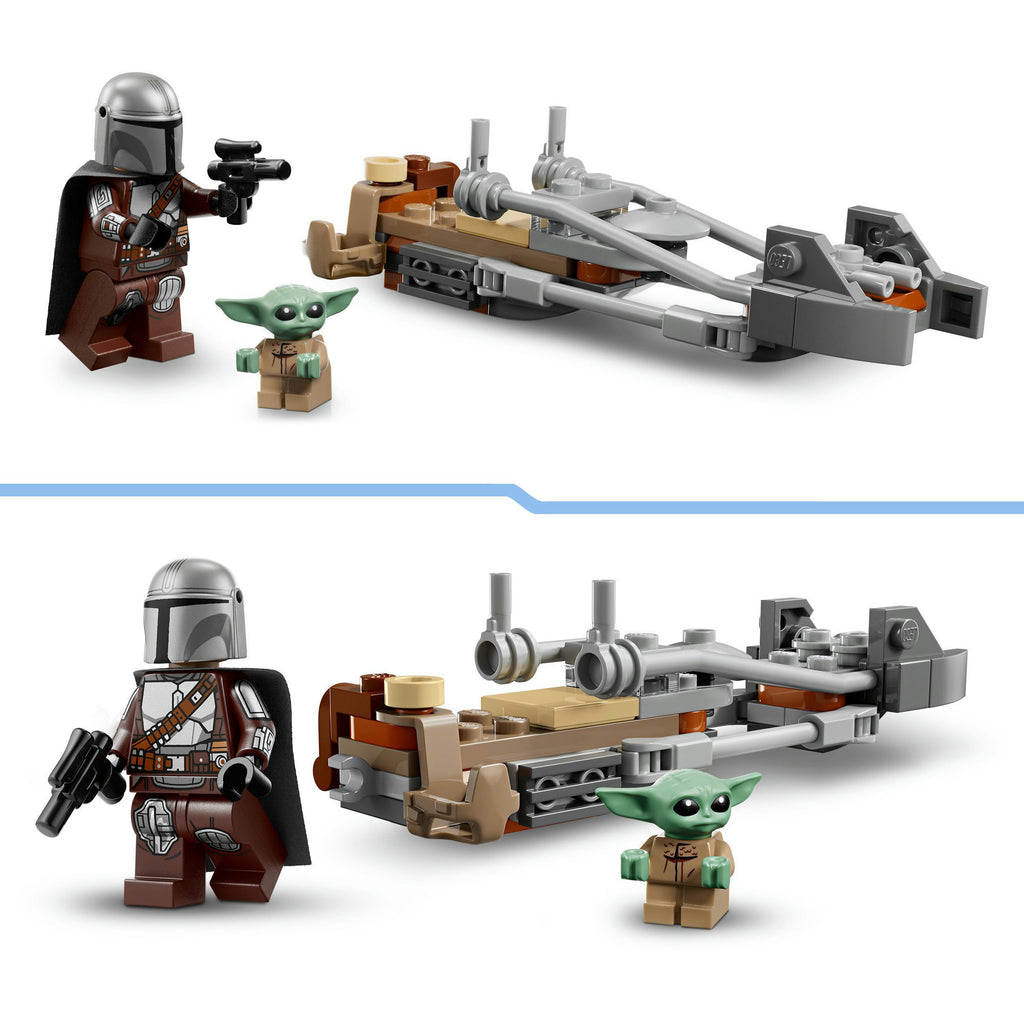 Lego star wars 75436 mandalorian en grogu's speederbike