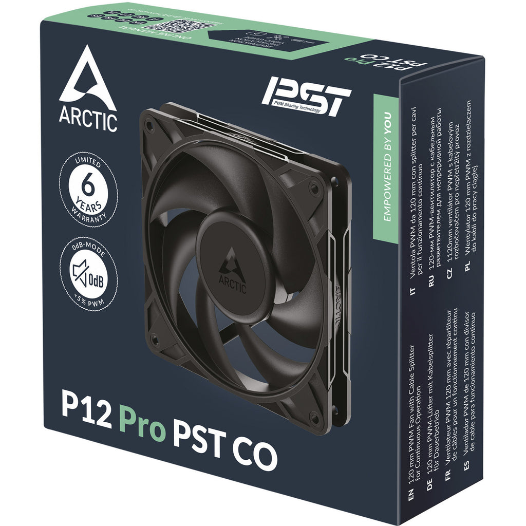 Arctic p12 pro pst co case fan (zwart, 120 x 120 x 25 mm, pwm)