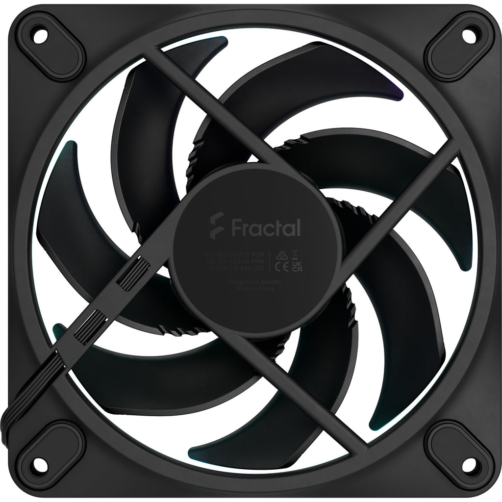 Fractal design momentum 12 rgb case fan (zwart, 120 x 120 x 25 mm, pwm)