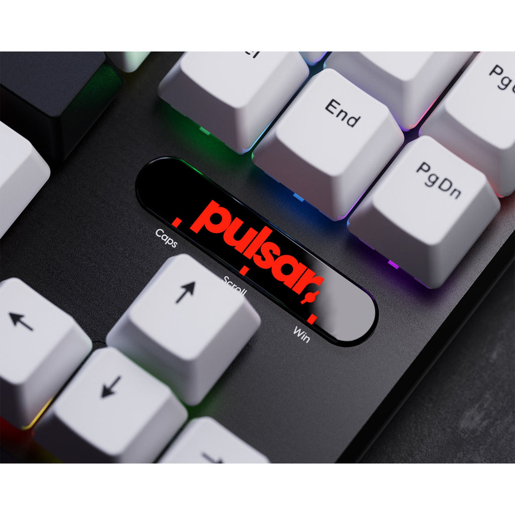 Pulsar pcmk 2he tkl mechanical gaming keyboard (wit, us lay-out (qwerty), 80% (tkl), rgb, pbt double-shot keycaps, hot-swap)