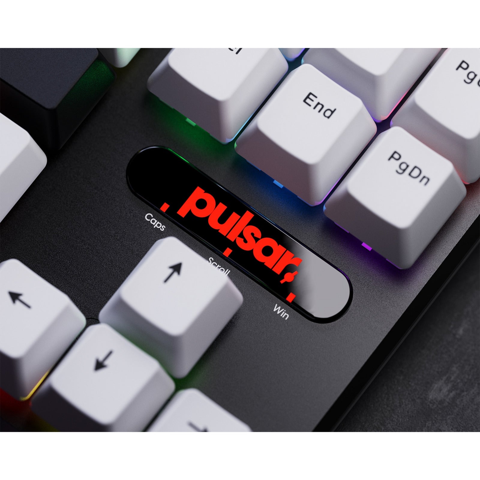 Pulsar pcmk 2he tkl mechanical gaming keyboard (wit, us lay-out (qwerty), 80% (tkl), rgb, pbt double-shot keycaps, hot-swap)