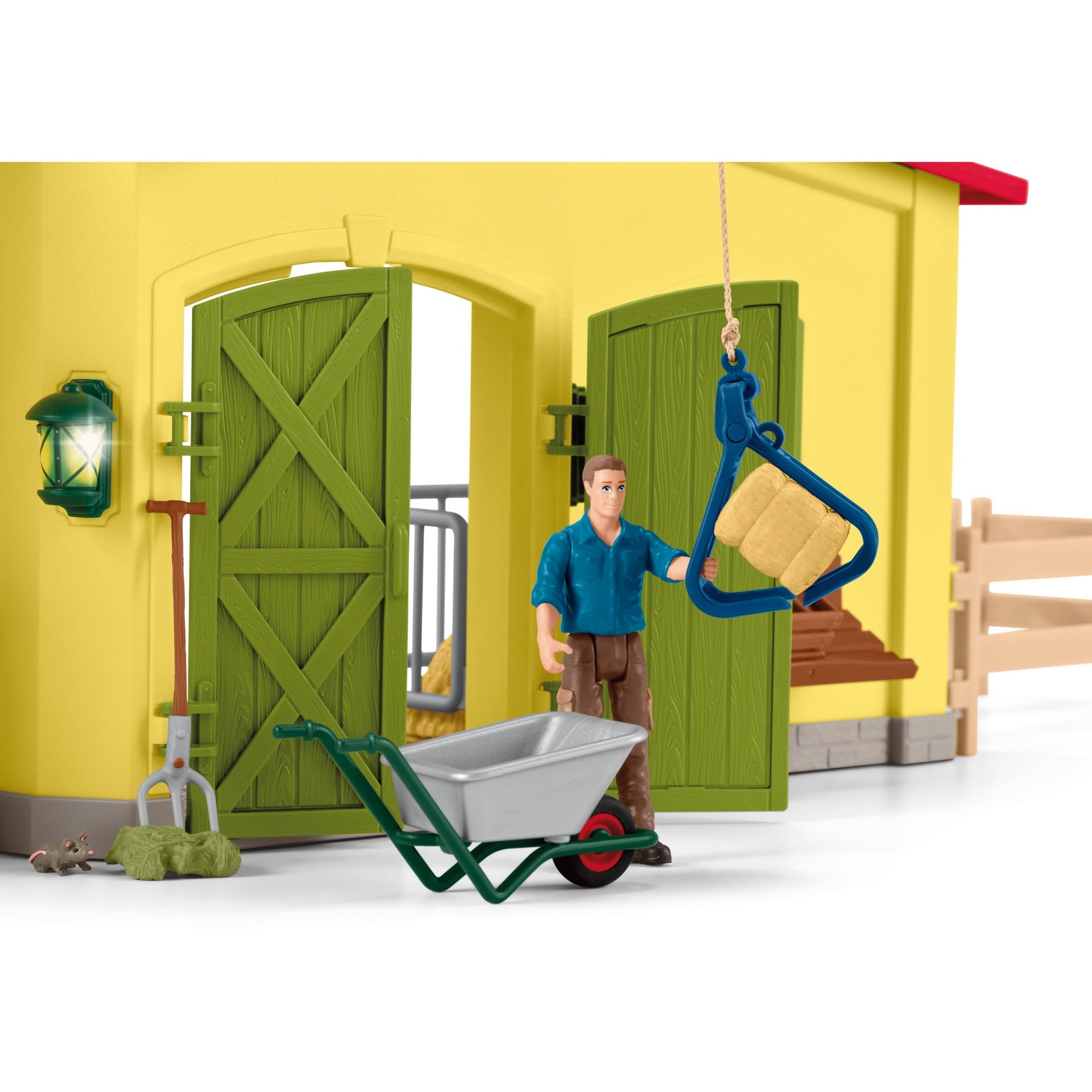 Schleich farm world - grote stal, geel speelfiguur