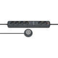 Brennenstuhl eco-line stekkerdoos comfort switch plus el csp 24 6-voudig antraciet 1,5m h05vv-f 3g1,5 2 permanent, 4 schakelbaar externe voetschakelaar