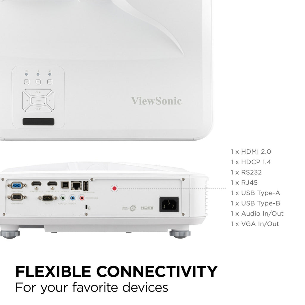 Viewsonic ls832wu wuxga ultra short throw laserprojector (wit, 5000 ansi lumen)