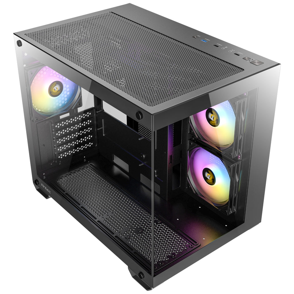 Antec cx600m argb mini tower behuizing (zwart | 3x usb-a | tempered glass)