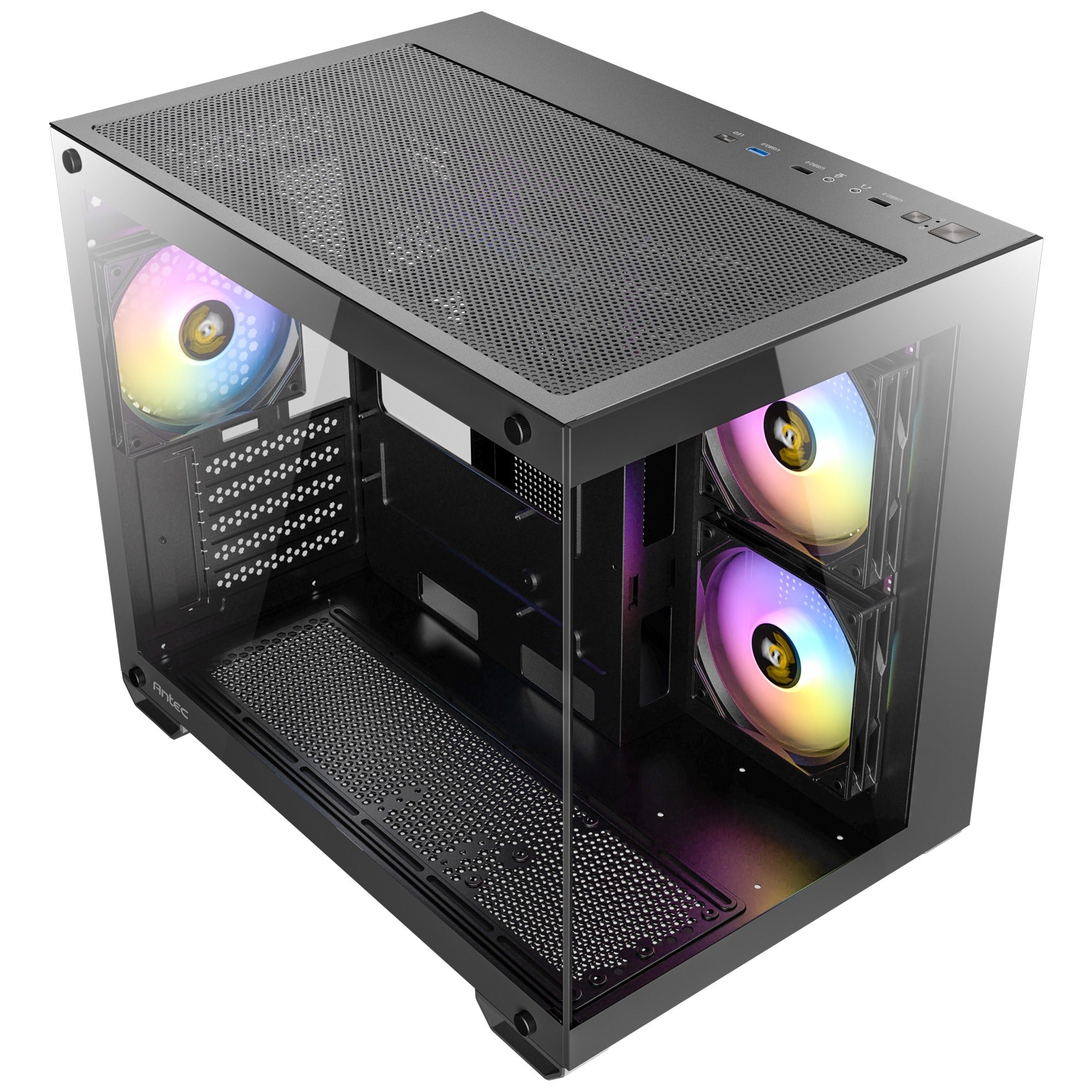 Antec cx600m argb mini tower behuizing (zwart | 3x usb-a | tempered glass)