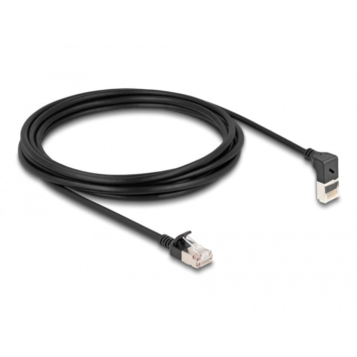 DeLOCK RJ45 Netzwerkkabel Cat.6A S/FTP Slim 90° nach unten
