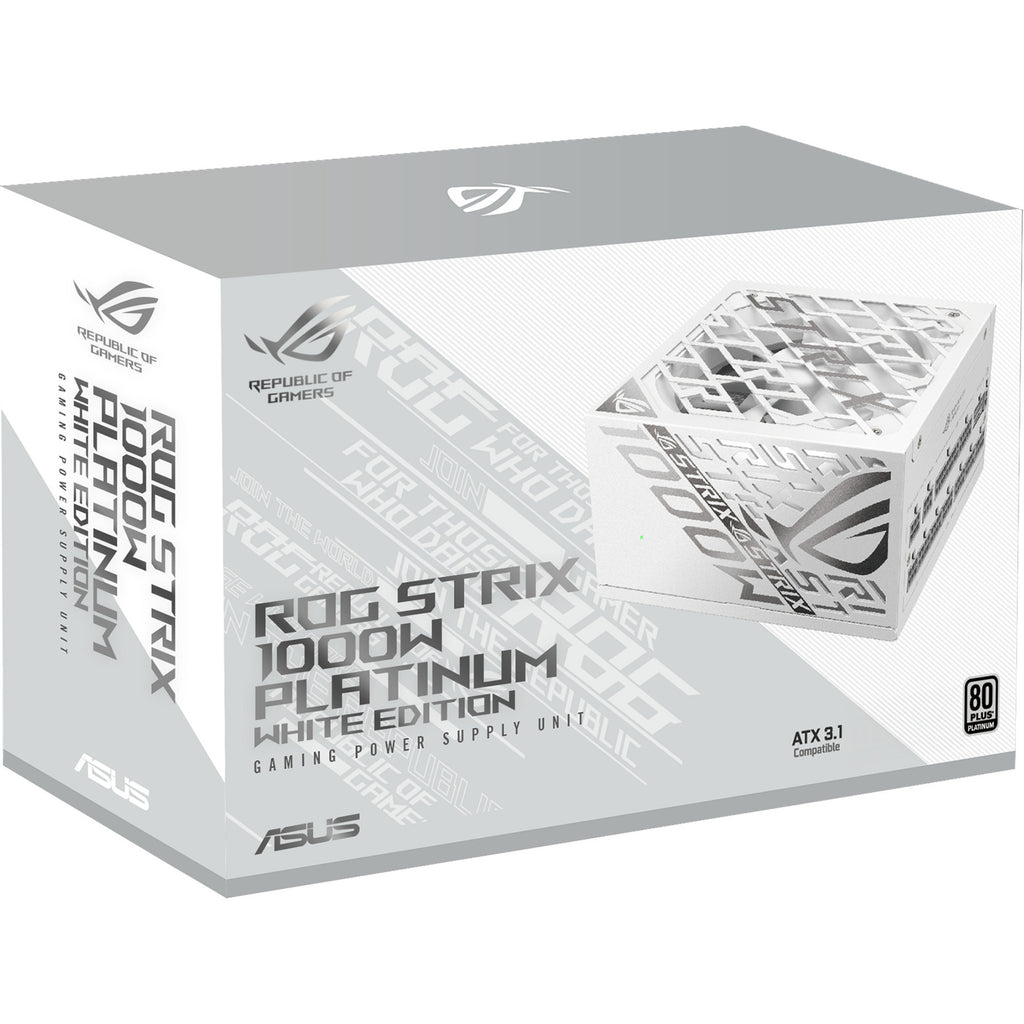 Asus rog strix platinum white edition modulaire 1000 watt voeding (wit, 1x 12v-2x6, 4x pcie)