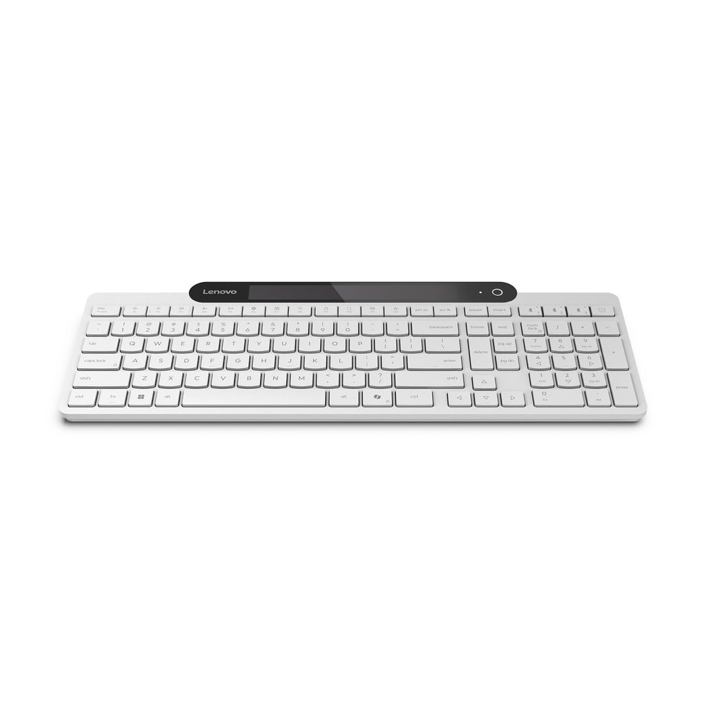 Lenovo 800 self-charging bluetooth keyboard (wit, us lay-out (qwerty), plunger, 100%, plunger switch, bluetooth 5.1, usb-c)
