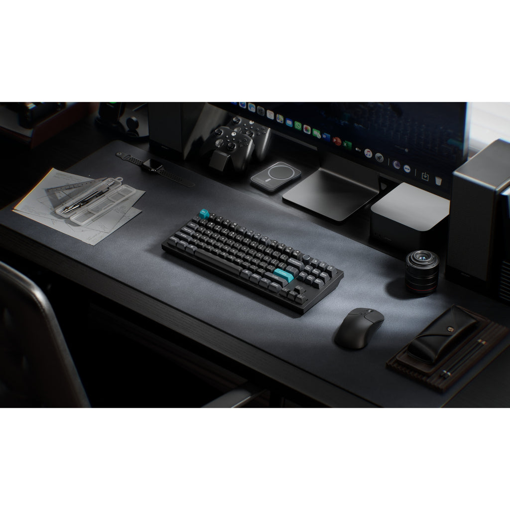 Keychron q3 ultra-m4 8k wireless custom mechanical keyboard (zwart, us lay-out (qwerty), silk pom banana, 80% (tkl), rgb, hot swap, 8k, 2.4 ghz | bluetooth 5.2 | usb-c)