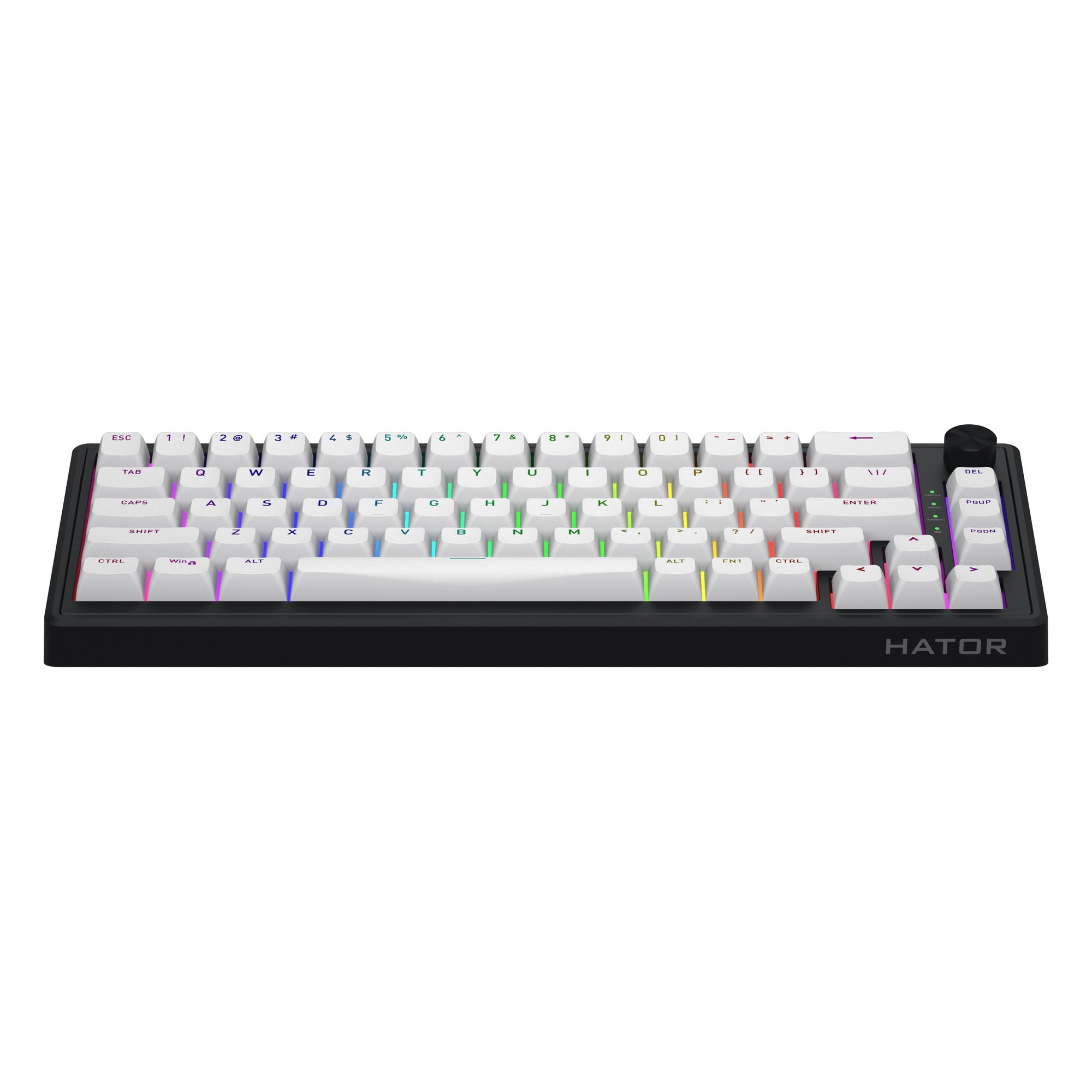 Hator skyfall wireless rgb mechanisch gaming toetsenbord (zwart, us lay-out (qwerty), hator aurum sterling, 65%, rgb, double shot abs, hot-swap, 2.4ghz | bluetooth | usb-c)