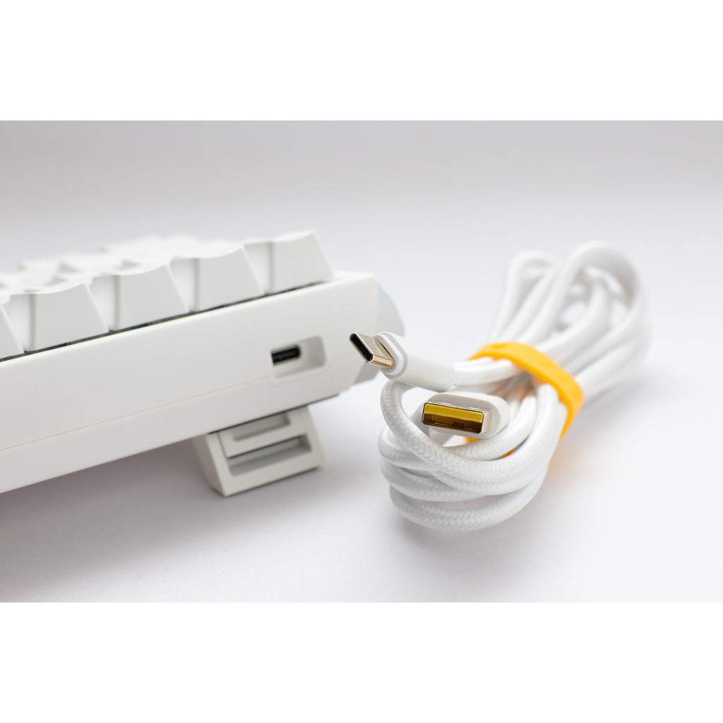 Ducky one 3 classic pure white mini, toetsenbord (wit, us lay-out, cherry mx red, rgb led, double-shot pbt, hot-swappable, quack mechanics, 60%)
