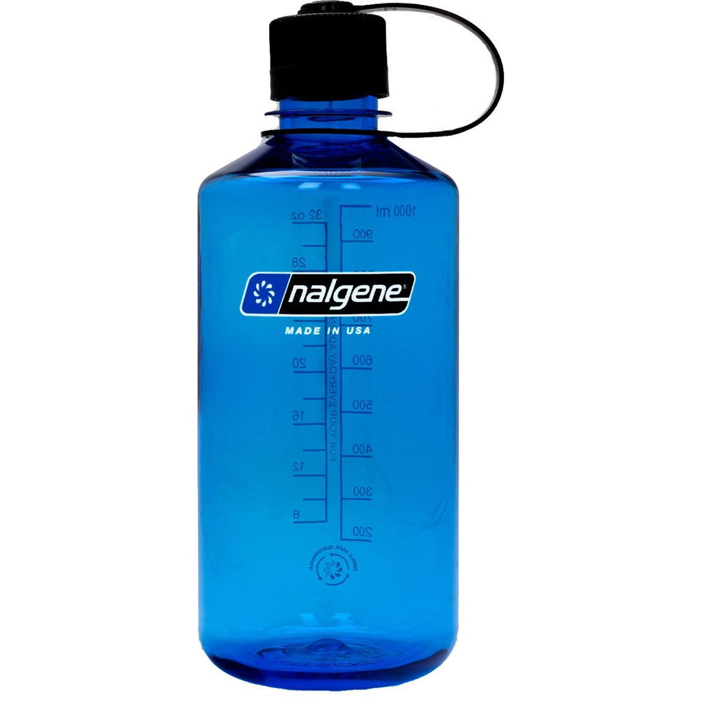 Nalgene drinkfles “narrow mouth sustain” 1 liter, 32oz (transparant blauw)