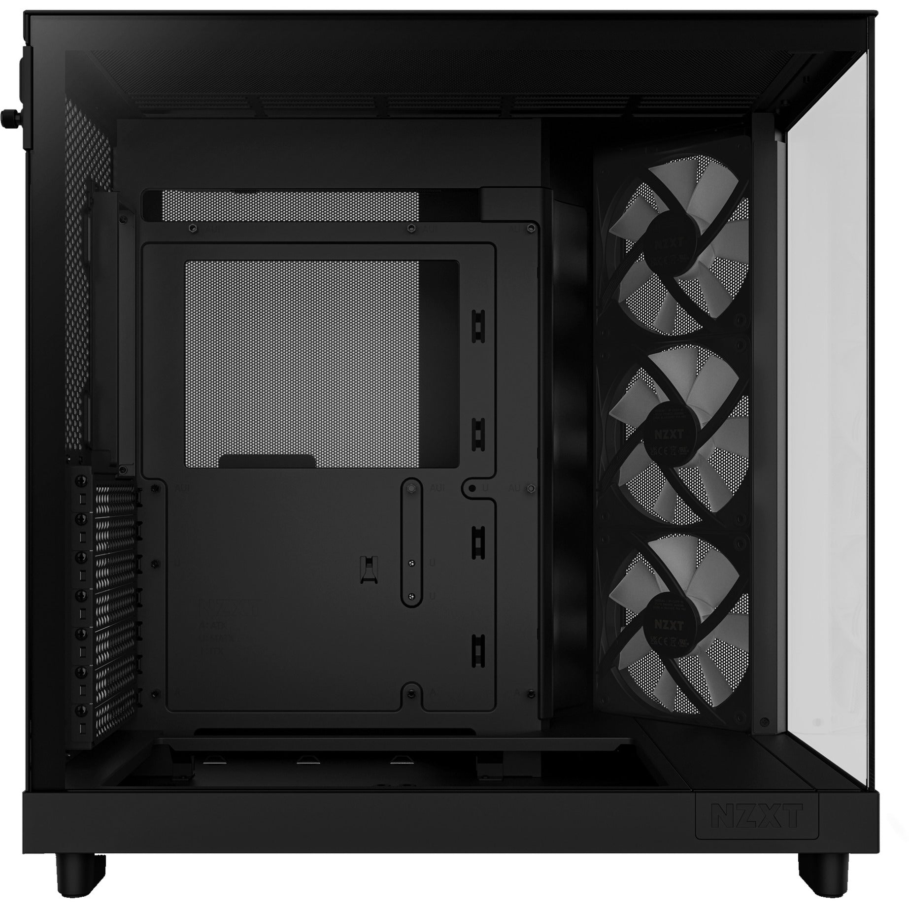 Nzxt h6 flow rgb midi tower behuizing (zwart | 2x usb-a | 1x usb-c | rgb | tempered glass)