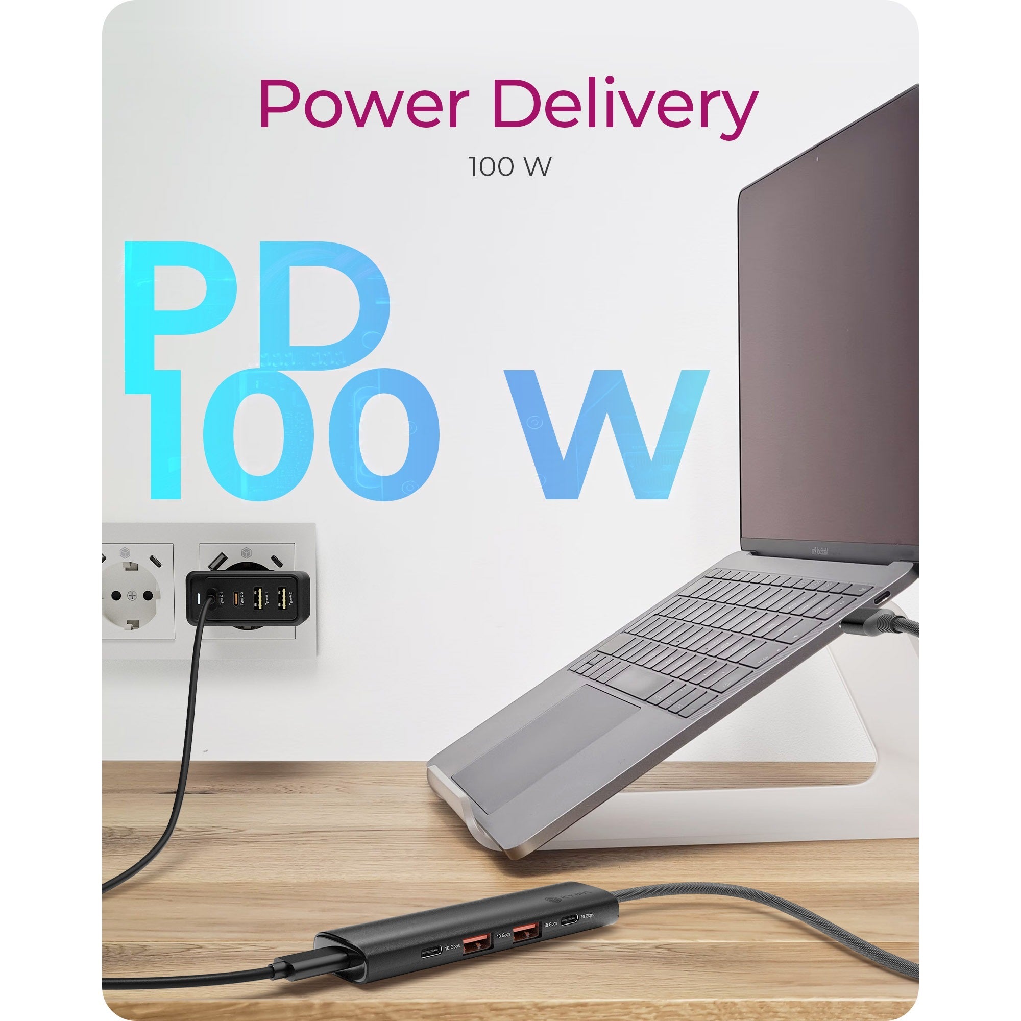 Icy box ib-hub1437-cpd usb-hub (zwart)