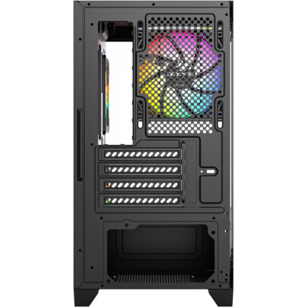 Xyz pc gear titanium view lite midi tower behuizing (zwart | 2x usb-a | tempered glass)