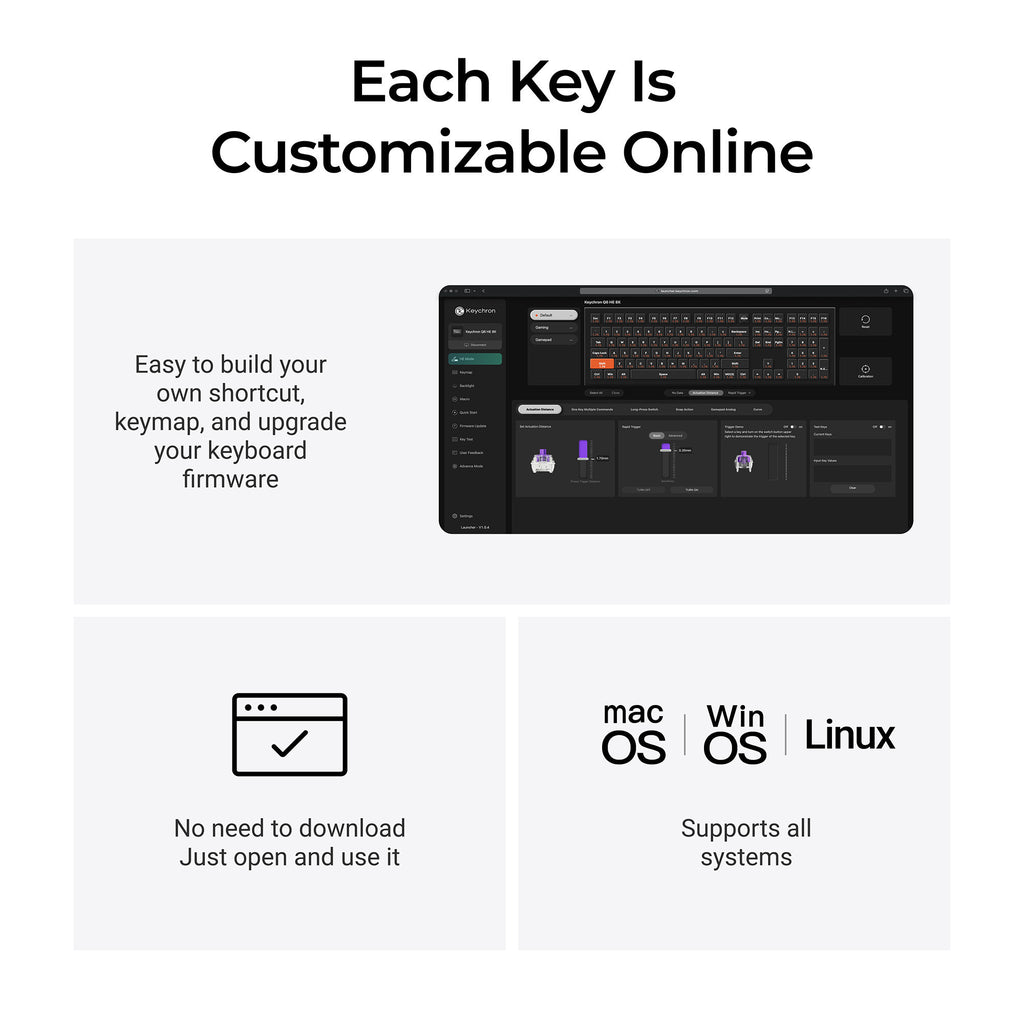 Keychron q6 he 8k magnetic switch keyboard (wit, us lay-out (qwerty), ultra-fast lime, 100%, rgb, hot swap, 8k)