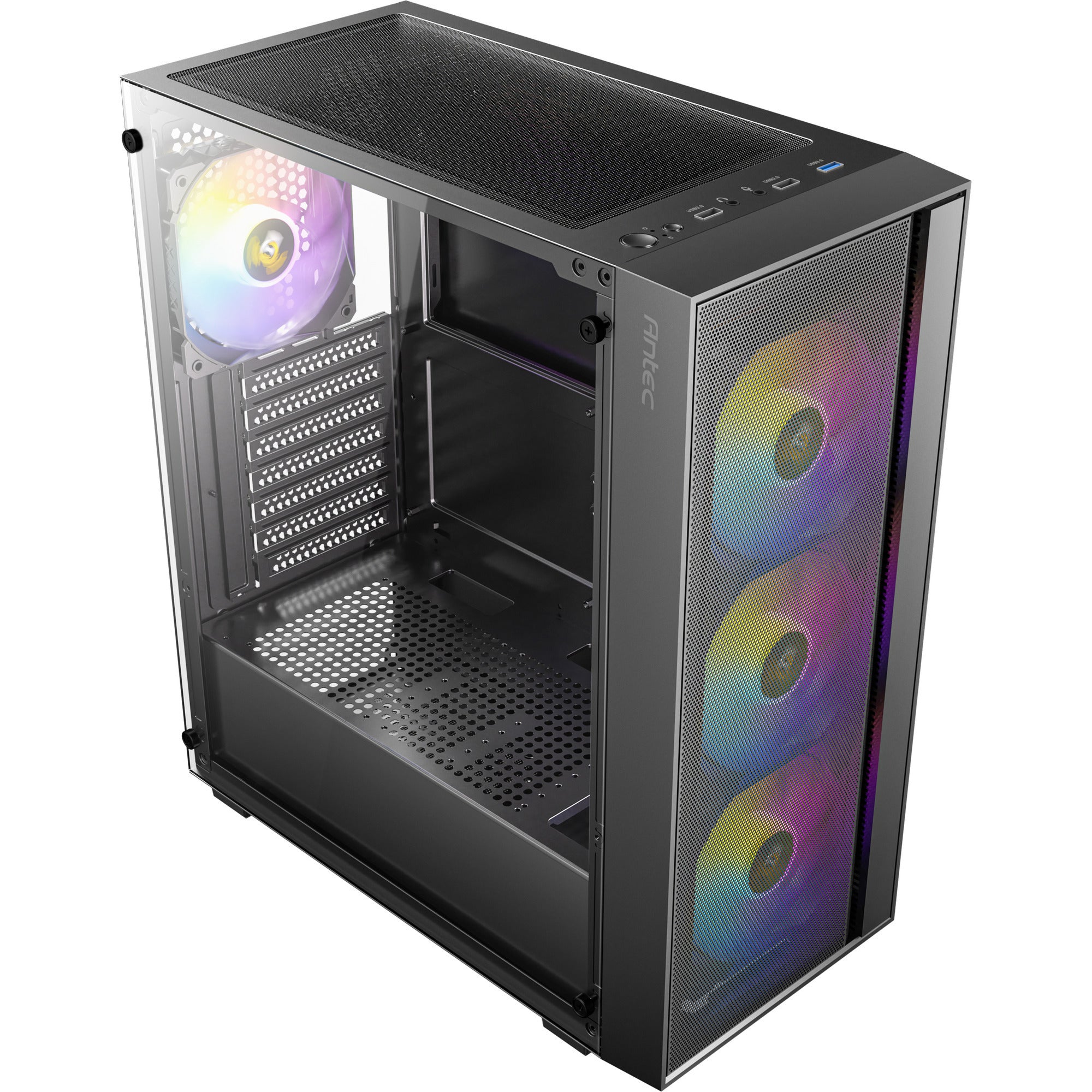 Antec ax65 argb midi tower behuizing (zwart | 3x usb-a | tempered glass)