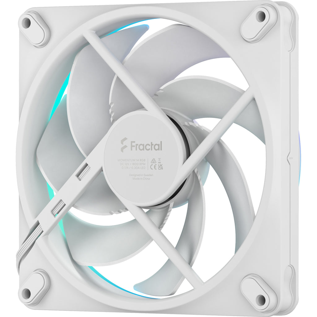 Fractal design momentum 14 rgb case fan (wit, 140 x 140 x 25 mm, pwm)