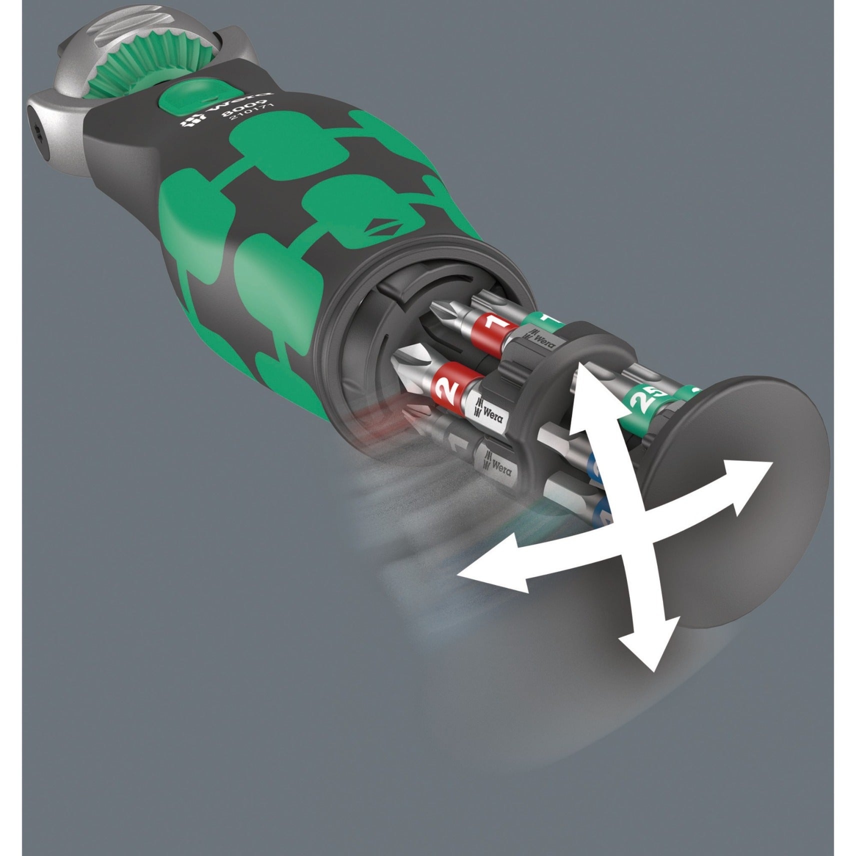Wera 8009 zyklop pocket set 3 bitset (zwart groen, 27‑delig)