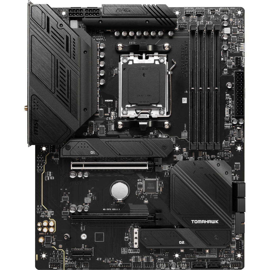 Msi mag b650 tomahawk wifi socket am5 moederbord (zwart, raid, 2.5 gb-lan, wi-fi 6e, bt, sound, atx)