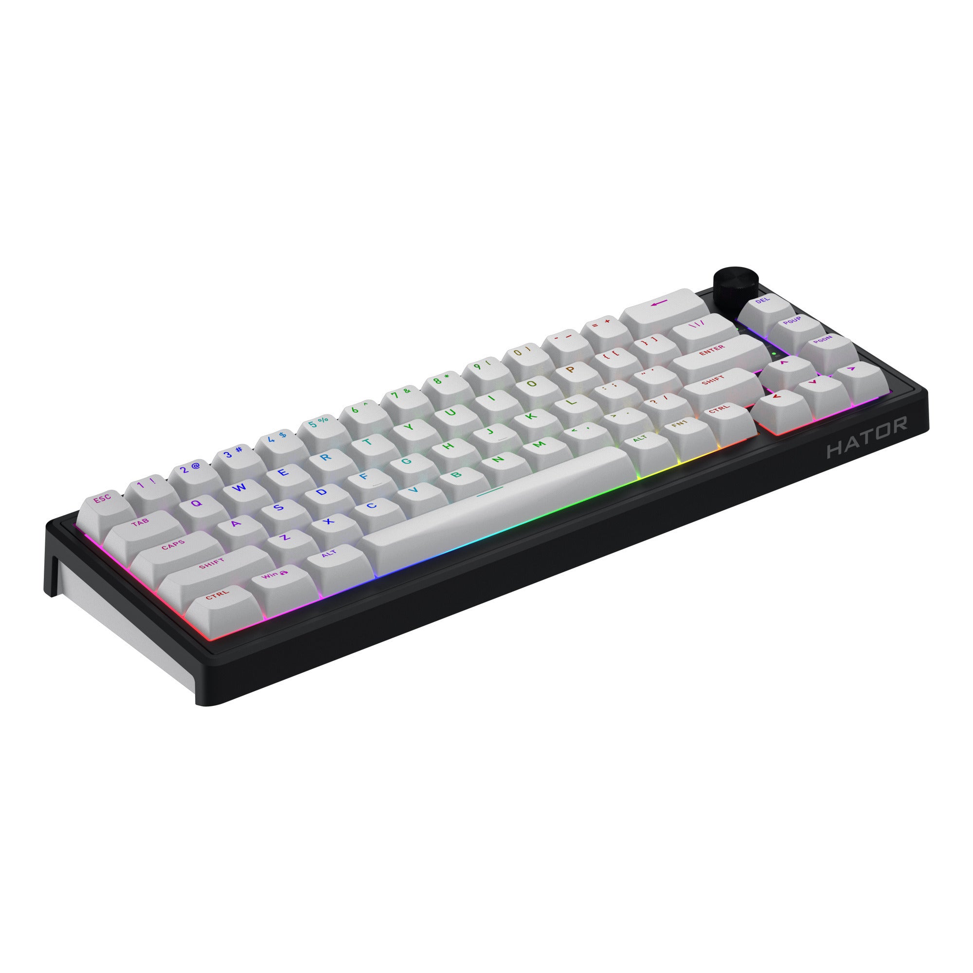 Hator skyfall wireless rgb mechanisch gaming toetsenbord (zwart, us lay-out (qwerty), hator aurum sterling, 65%, rgb, double shot abs, hot-swap, 2.4ghz | bluetooth | usb-c)