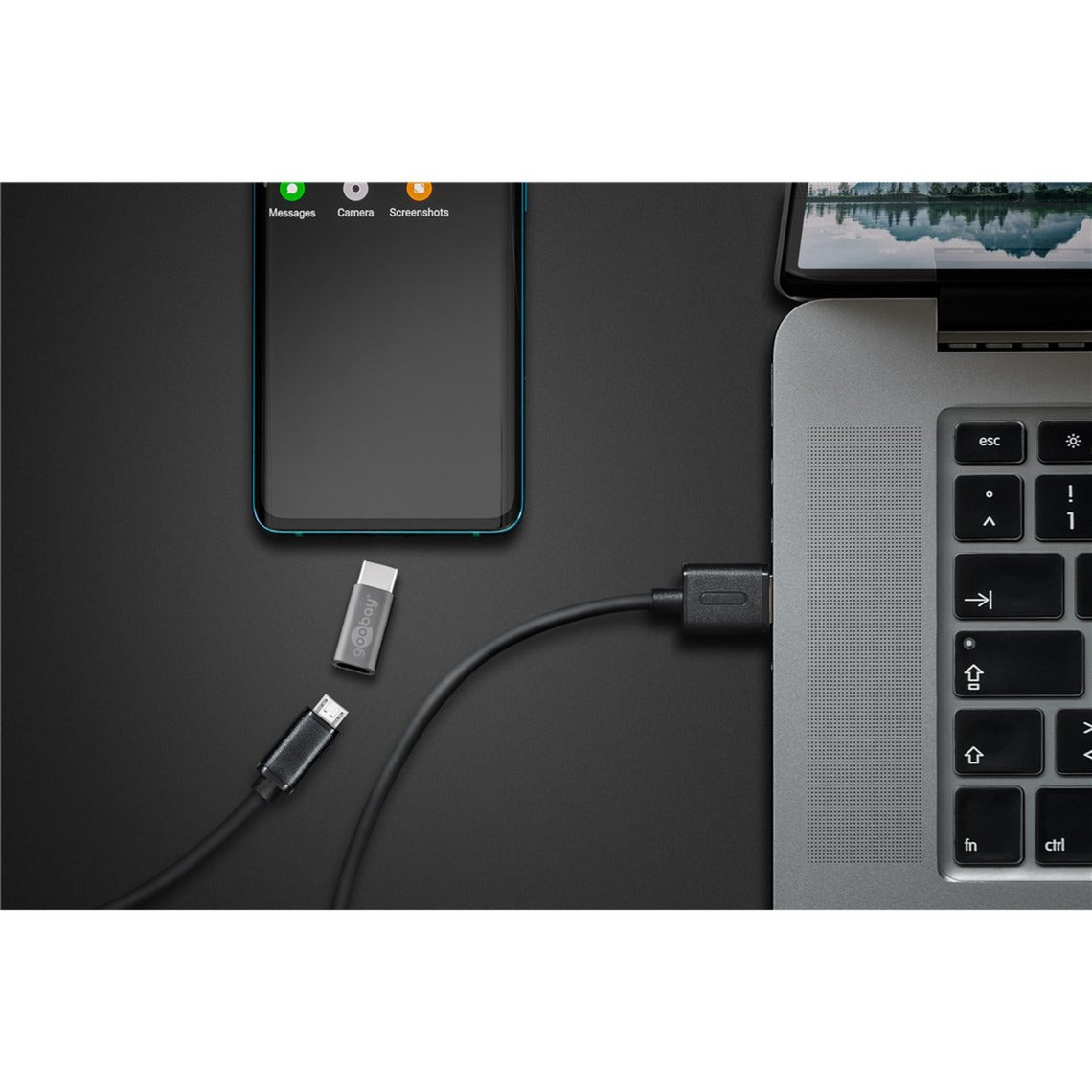 Goobay usb-c naar micro-usb adapter (grijs)