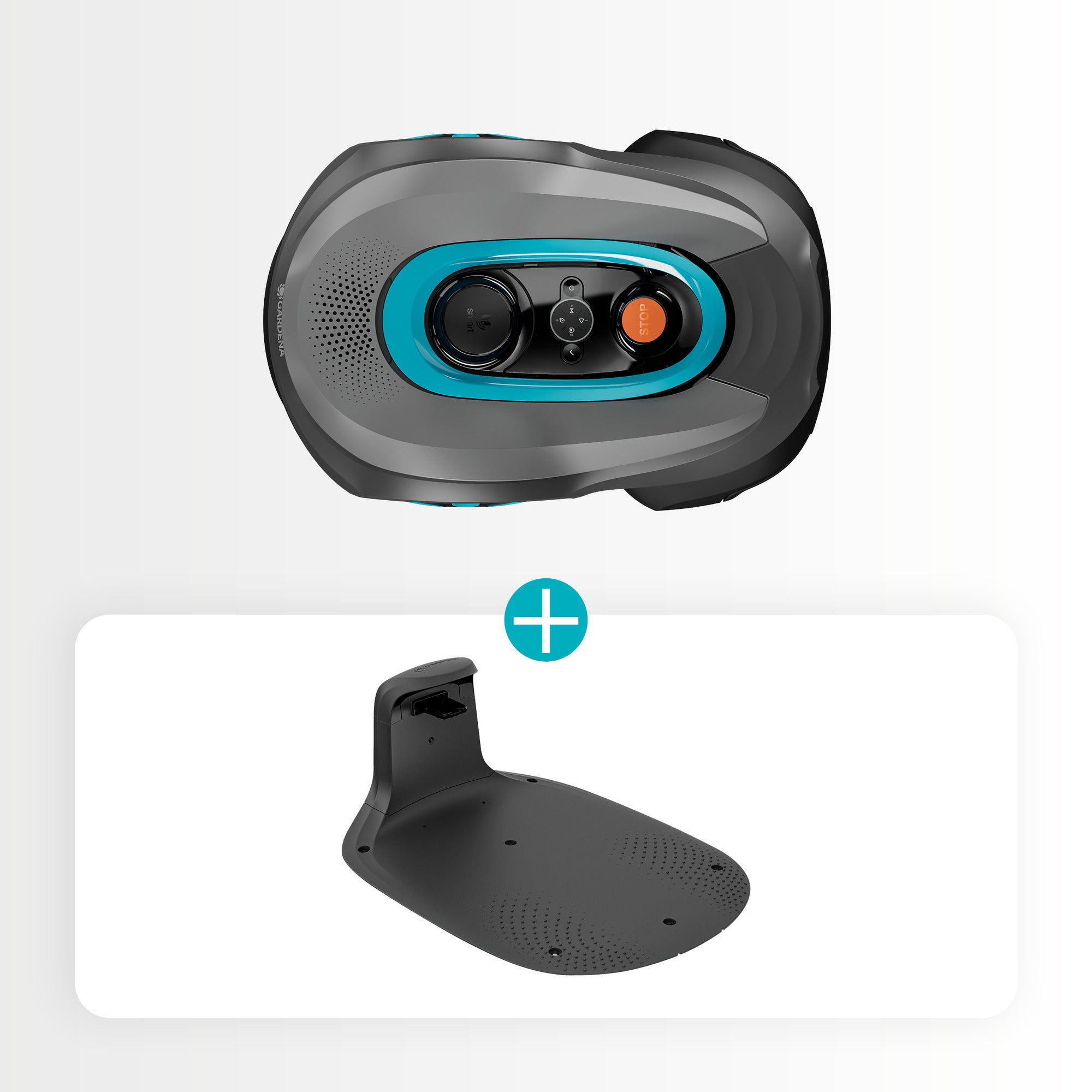 Gardena smart sileno sense 600 m² robotmaaier (grijs turquoise, 19942-26, li-ion accu + basisstation inbegrepen, grensdraadvrije technologie)