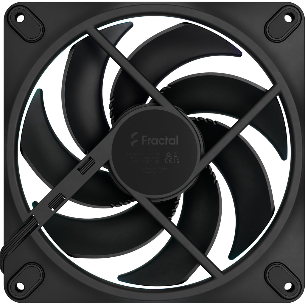 Fractal design momentum 14 rgb case fan (zwart, 140 x 140 x 25 mm, pwm)
