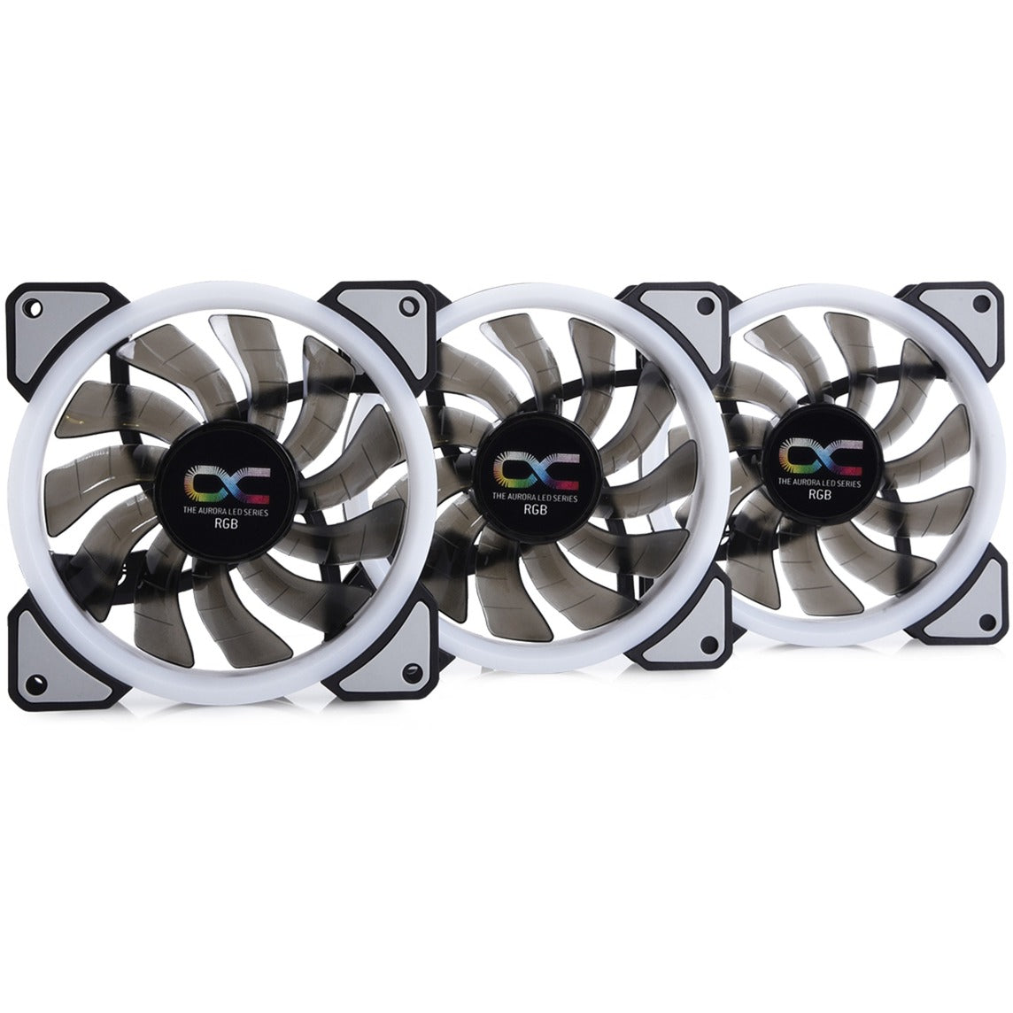 Alphacool eiszyklon aurora lux digital rgb case fans (3 stuks, 120 x 120 x 25 mm, 3-pins fan-connector)
