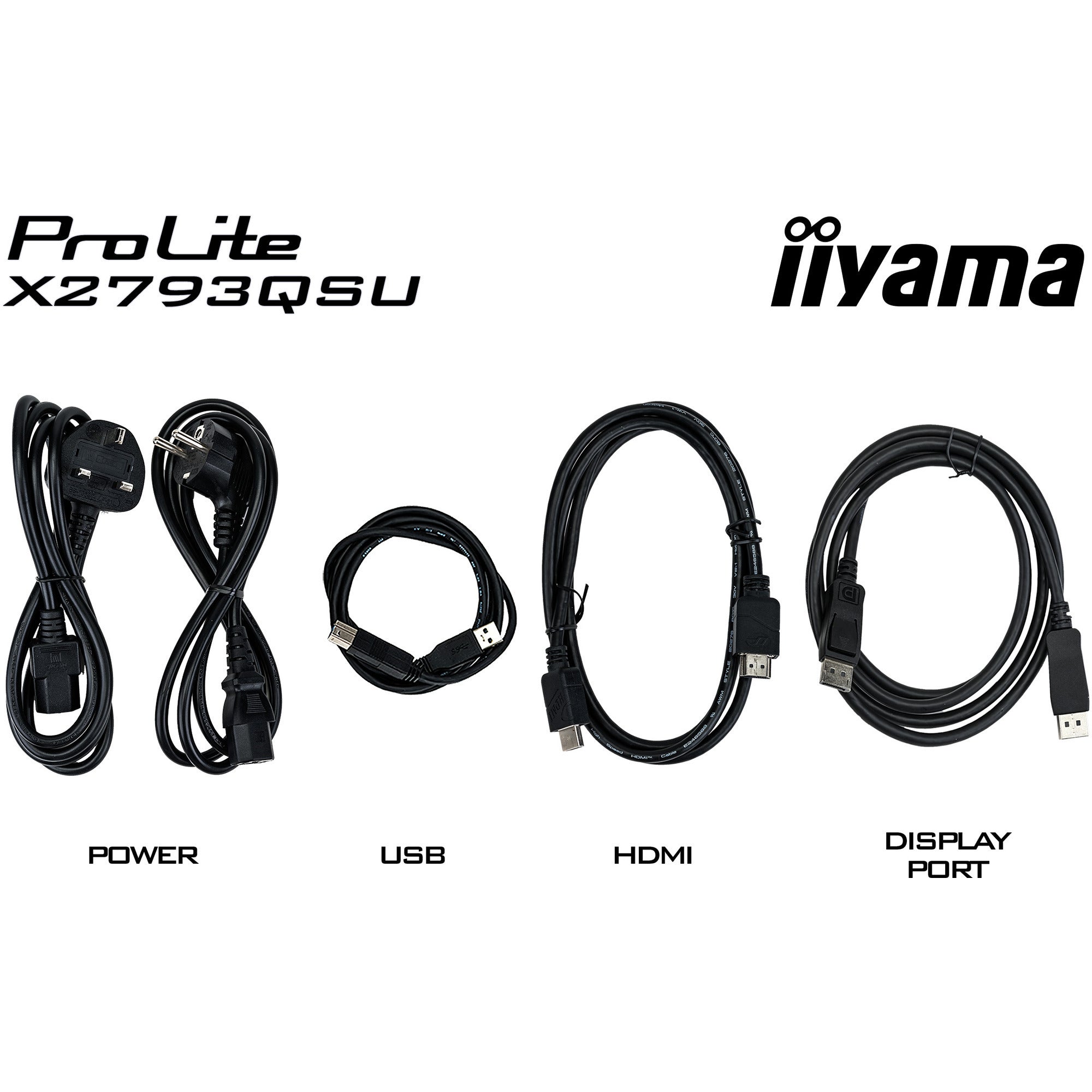 Iiyama prolite x2793qsu-b1 27 monitor (zwart (mat), hdmi, displayport, usb, audio)