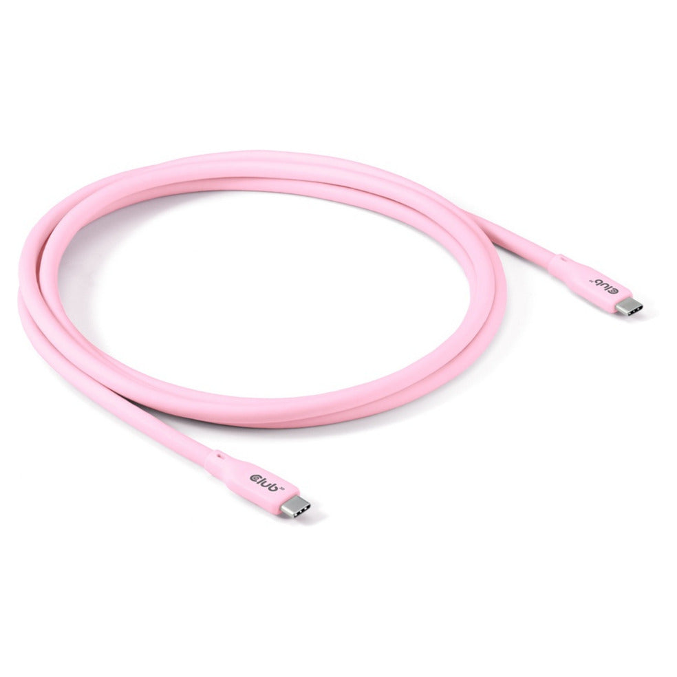 Club 3d gen2x2 type-c bi-directional, 2 meter kabel (lichtroze, 4k60hz, data 20gbps, pd 240w(48v 5a) epr)