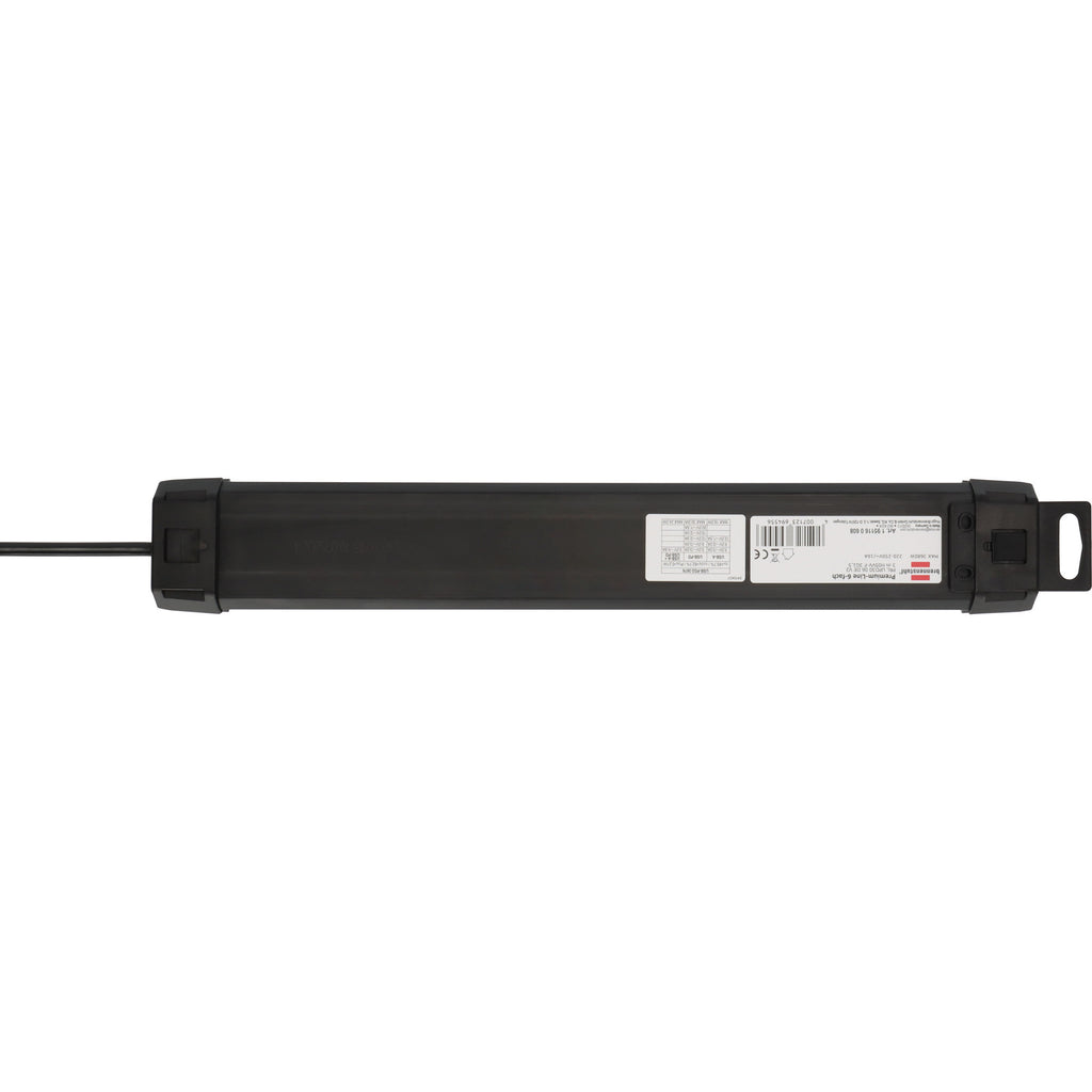 Brennenstuhl premium-line stekkerdoos 6-voudig met usb c pd 30w en usb a 18w stekkerdoos (zwart, 1x usb-a, 1x usb-c)