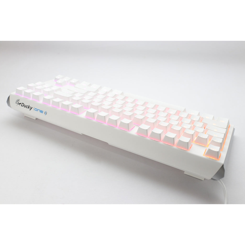 Ducky one 3 classic pure white tkl rgb mechanisch toetsenbord (wit, us lay-out (qwerty), cherry mx silent red, 80% (tkl), rgb leds, double-shot pbt, hot-swappable, quack mechanics)
