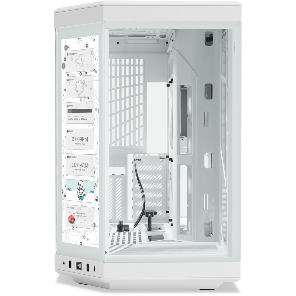 Hyte y70 touch infinite midi tower behuizing (wit | 2x usb-a | 1x usb-c | tempered glass)