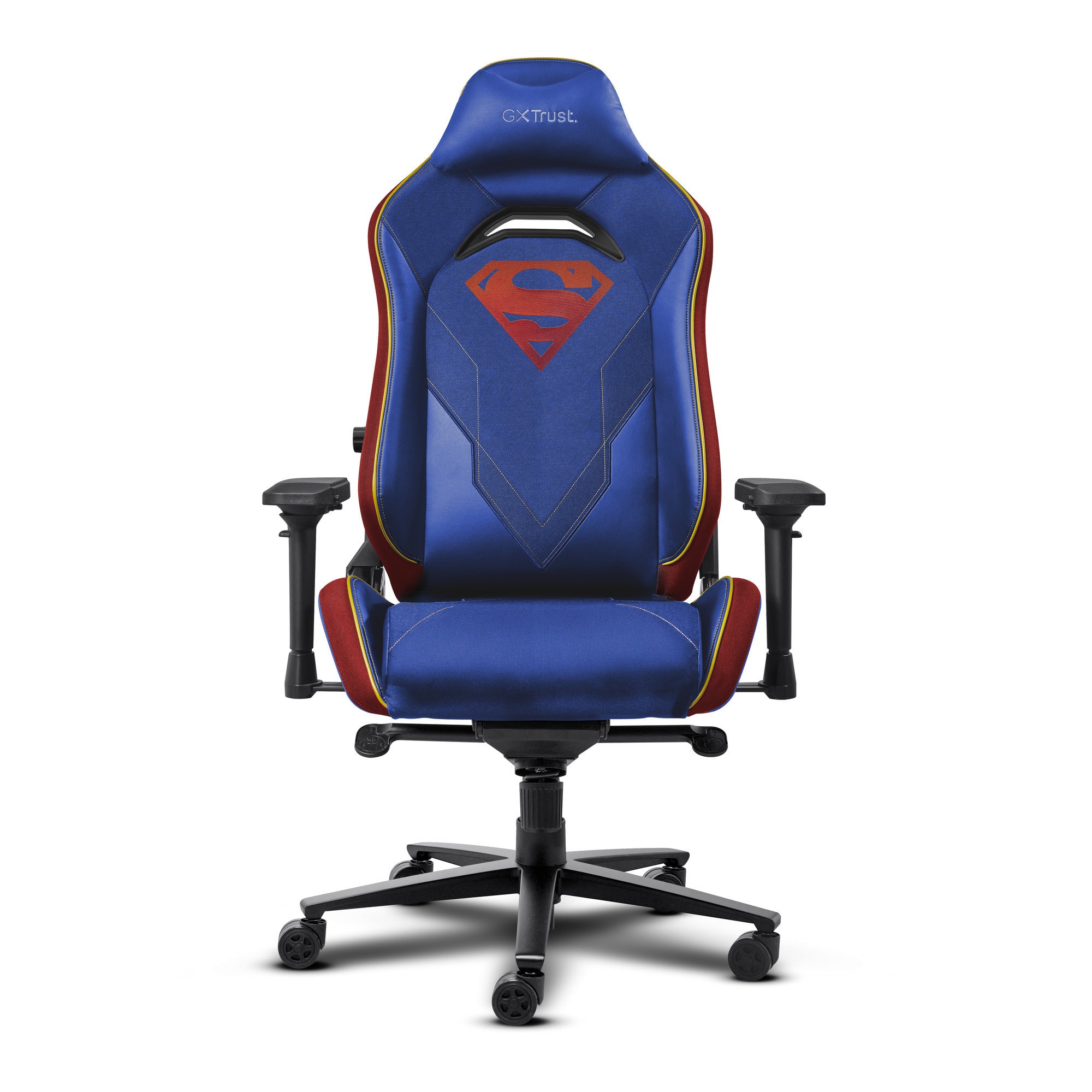 Trust gxt 721sm ruya pro superman gaming stoel (blauw rood)