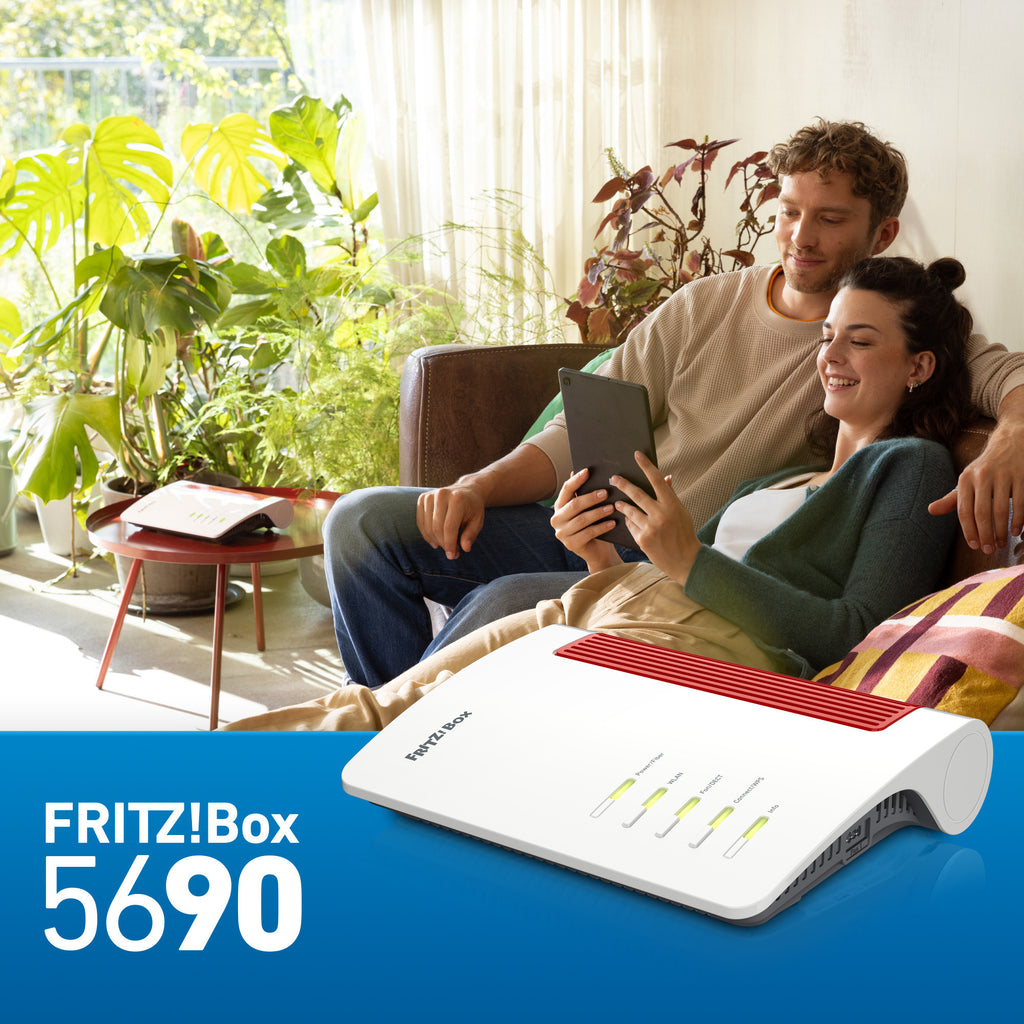 Fritz! box 5690 edition international glasvezel router (wit rood, mesh wi-fi, 2.5 gbit s)