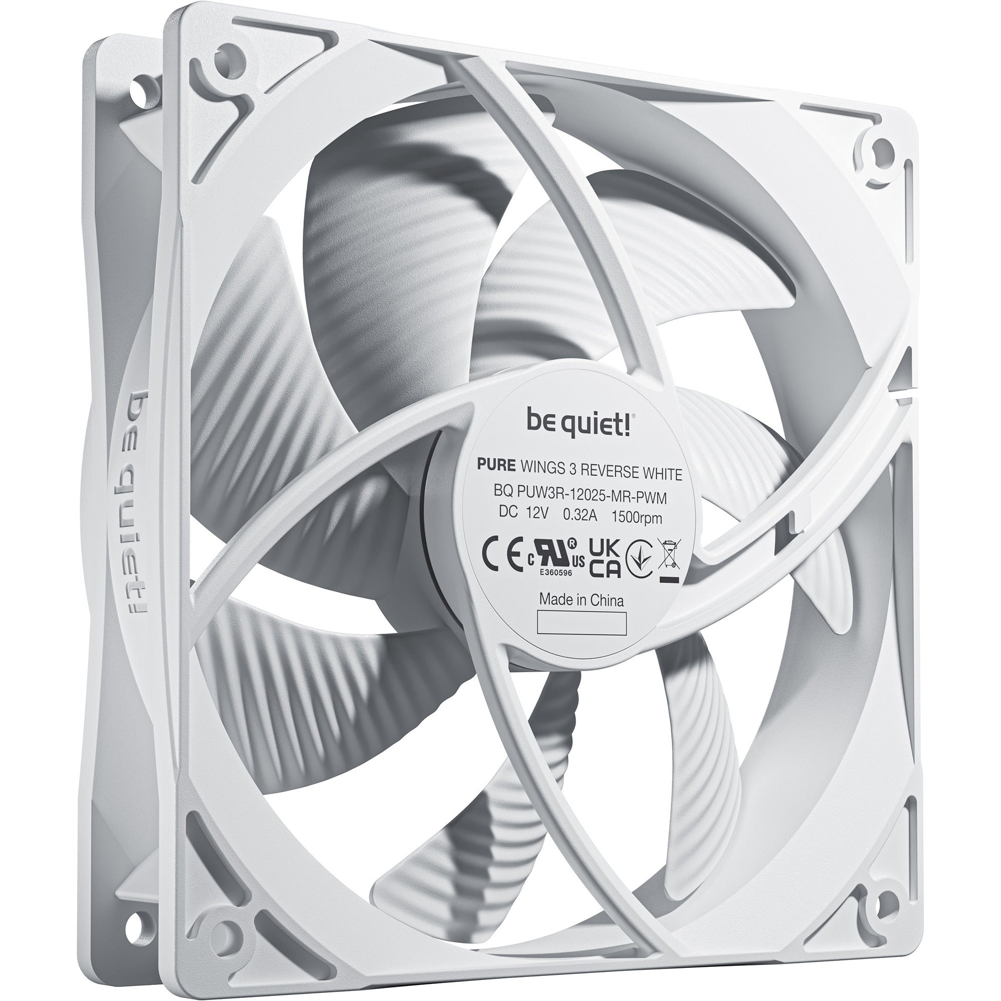 Be quiet! pure wings 3 reverse case fans (wit, 3 stuks, 120 x 120 x 25 mm, pwm)