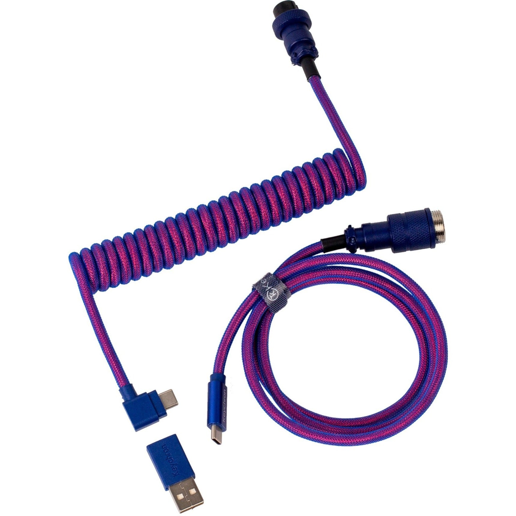Keychron premium coiled aviator cable, angled kabel (lila, 1,08 meter)