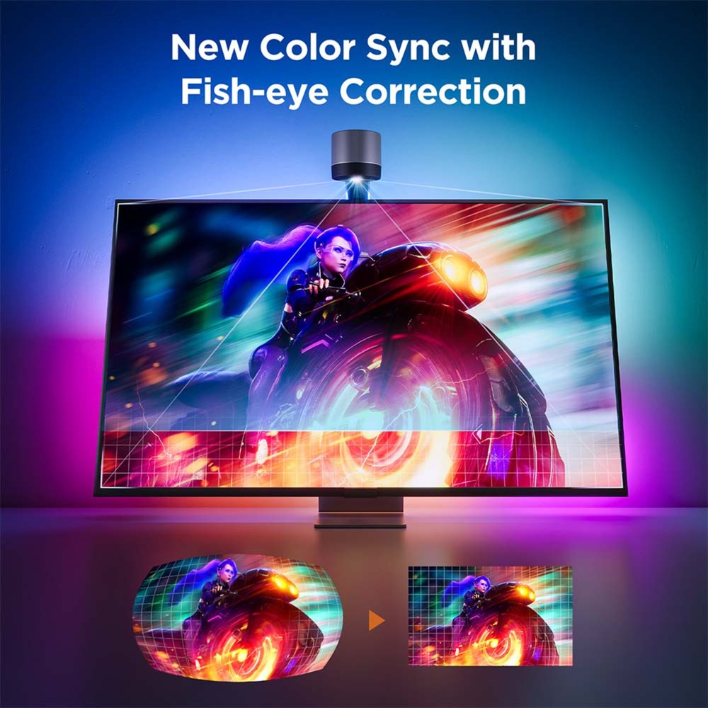 Govee envisual smart tv backlight 3s ledstrip (2.4ghz wifi, bluetooth, voor 55 - 65 inch tv's)